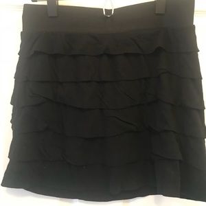 Express black ruffled skirt